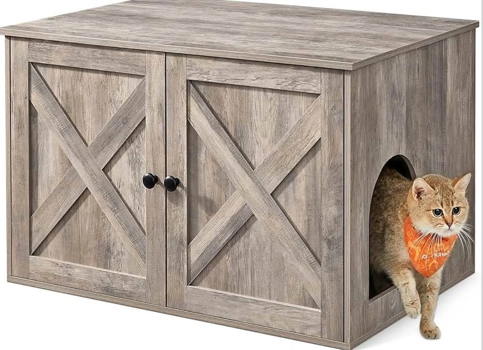 New-Cat Litter Box, Indoor Cat House, End Table, UPCL022K01
