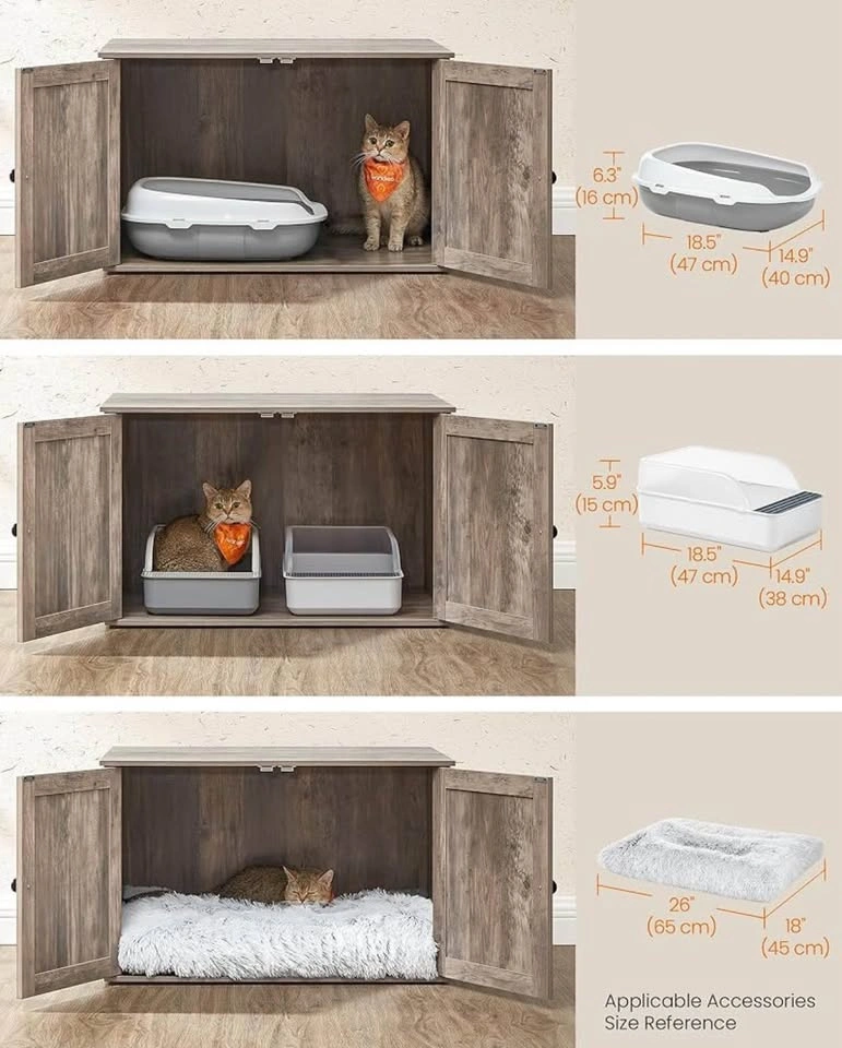 New-Cat Litter Box, Indoor Cat House, End Table, UPCL022K01 - photo 3