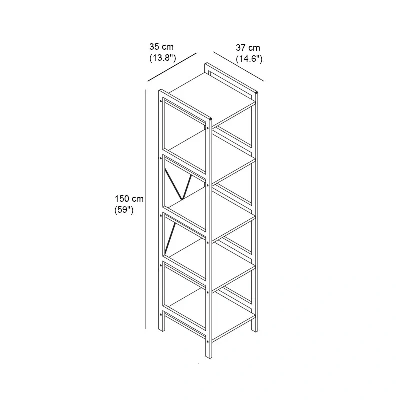 LIKE NEW 5-Tier Shelf wood and Bamboo (35 x 150 x 36.5 cm) - photo 3