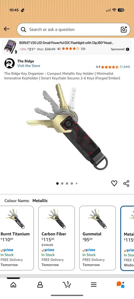 Ridge Carbon Fiber Key holder/organizer - photo 3