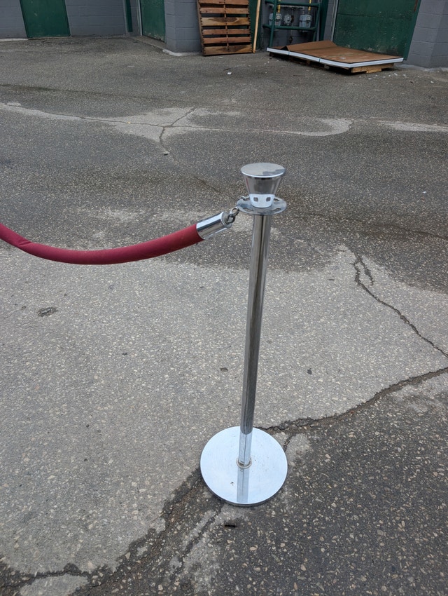 Chrome Queue Stanchions with Red Velvet Rope – Free Delivery - photo 3