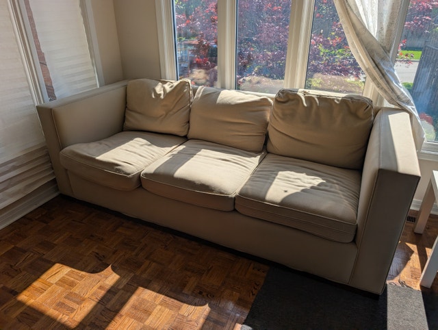 Free delivery - 3-Seat Beige Sofa / Couch - photo 4