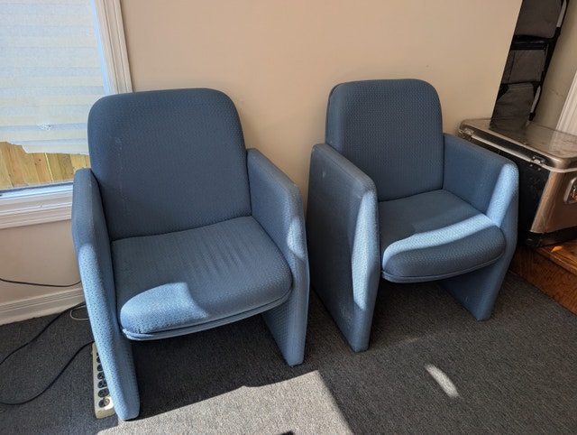 Blue Fabric Lounge / Guest Chairs – Set of 2