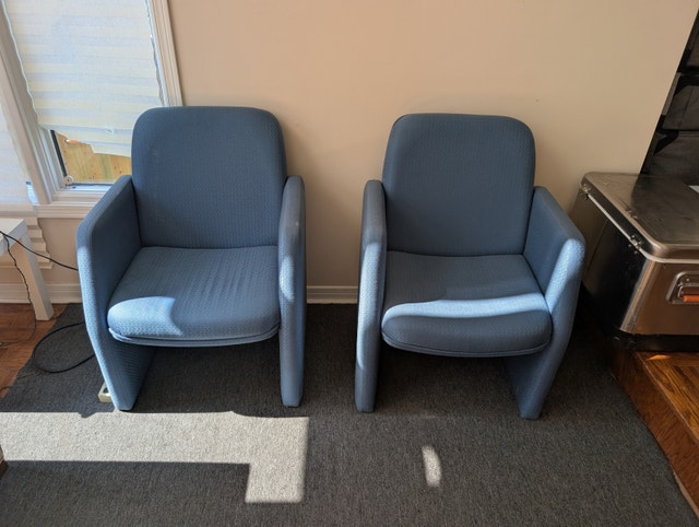 Blue Fabric Lounge / Guest Chairs – Set of 2 - photo 3
