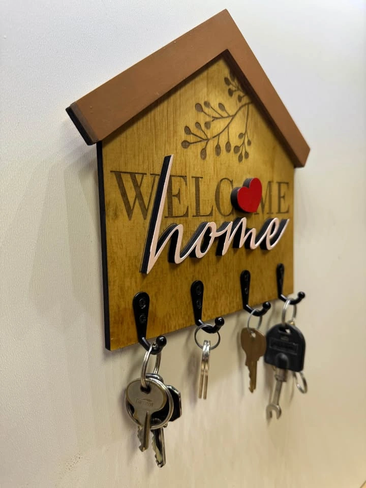 🏡 Welcome Home Key Holder | Handmade 8.5”x8” 🏡 - photo 2