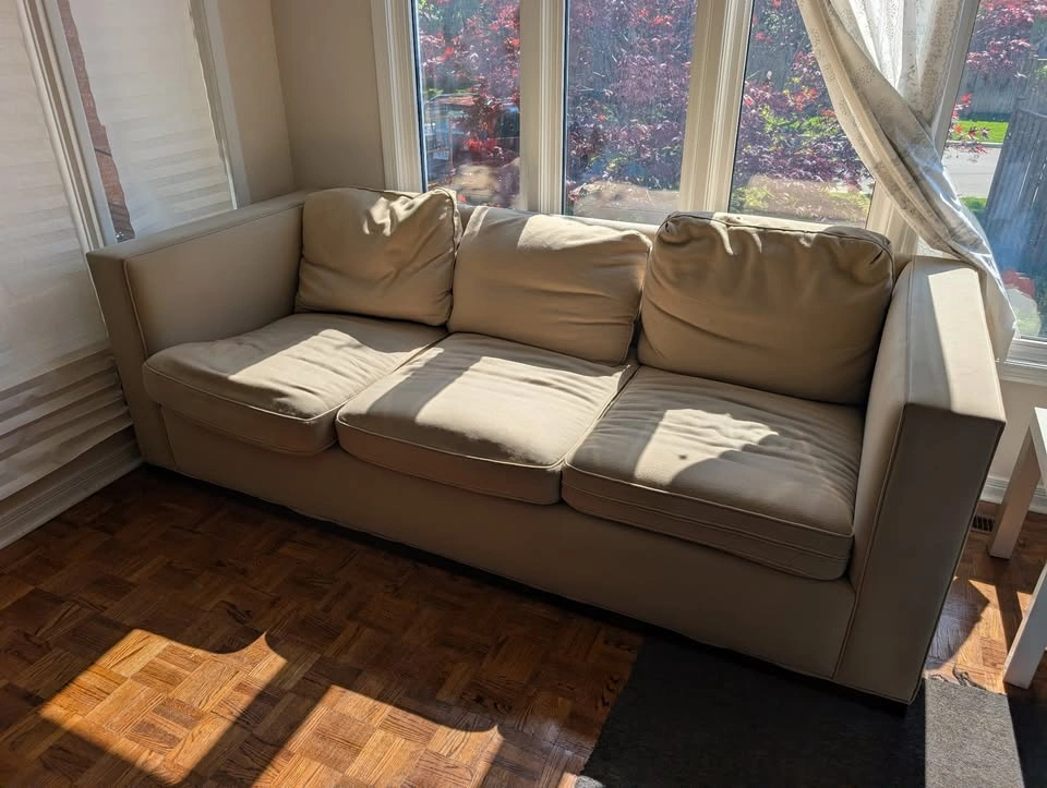 3-Seat Beige Sofa / Couch - photo 3