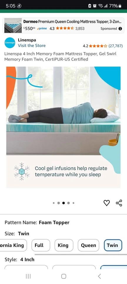 LinenSpa Mattress Topper - photo 3