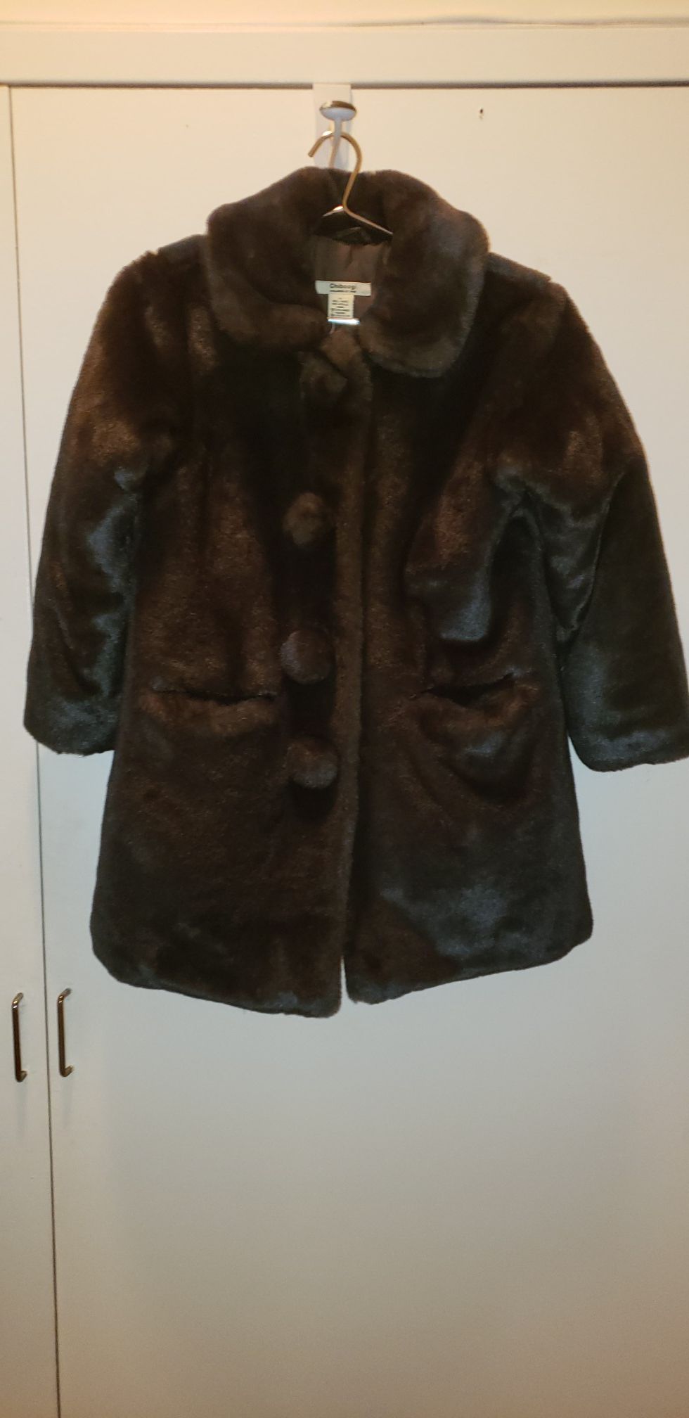 HM faux fur kid coat