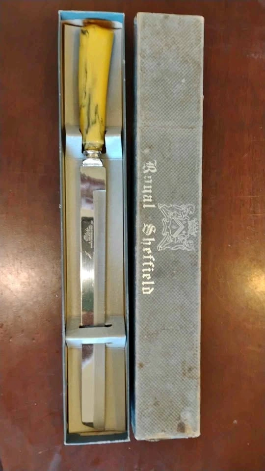 Vintage Royal Sheffield Kitchen Knife 9" Serrated Blade New