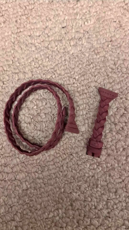 Braided Maroon Double Wrap Fitbit Watch Band