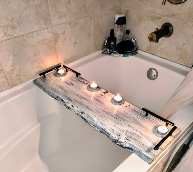 Rustic Live Edge Bathtub Tray