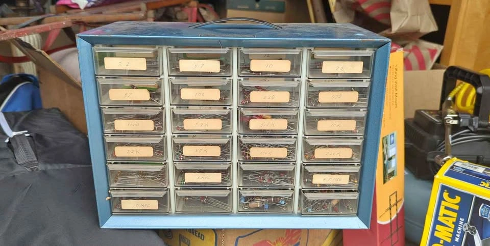 Metal Component Storage Container (Filled with resistors)