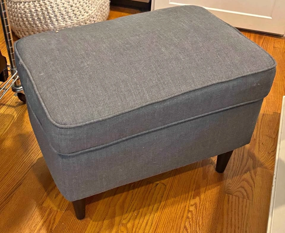 Grey ottoman footstool