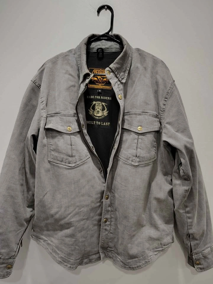Milwaukee Leather Denim Motorcycle Riding jacket- Medium - photo 3