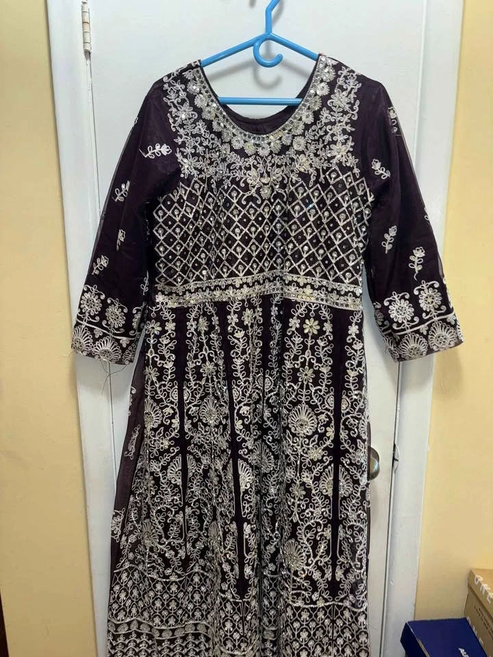 Dark Purple Embroidered Anarkali Suit - photo 2
