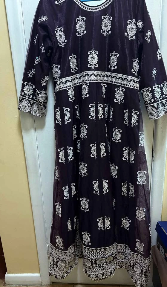 Dark Purple Embroidered Anarkali Suit - photo 4