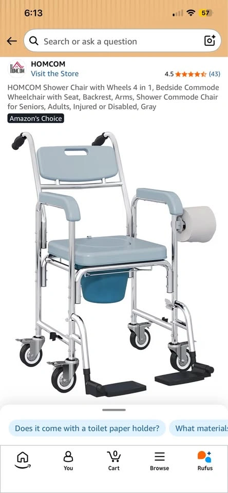 NEVER USED 4-in-1 Shower Commode Chair - $160 OBO - photo 2
