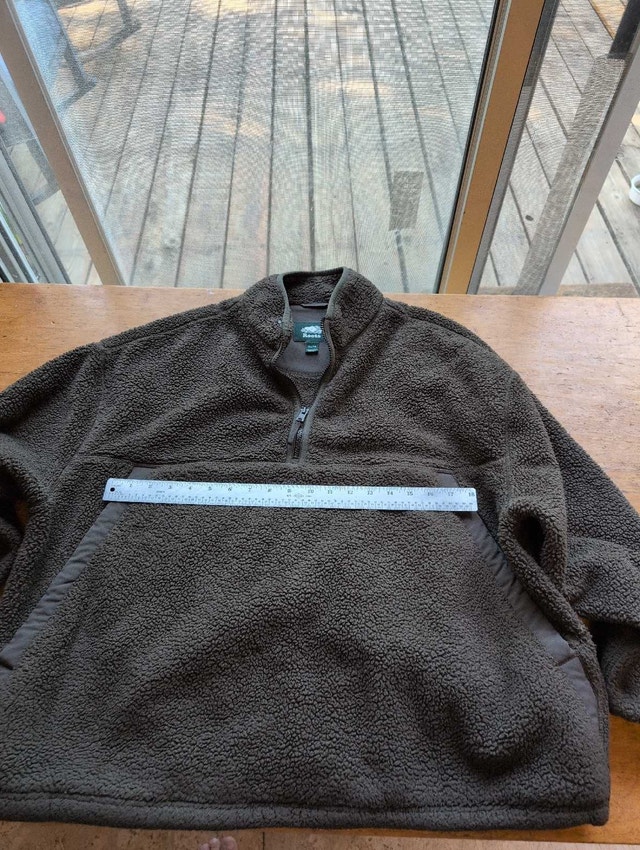 Roots Quarter-Zip Fleece woman's extra large greenish