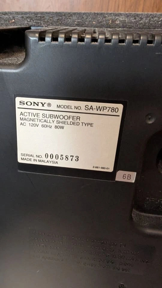 Sony 80W Active Subwoofer - photo 3