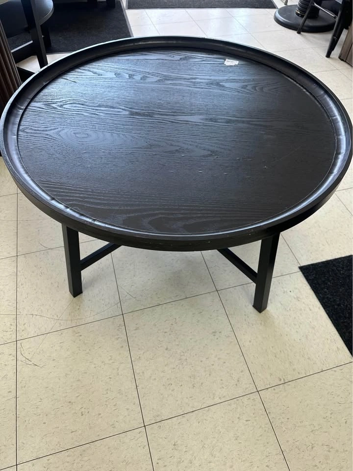 Black Round Tray Coffee Table - photo 3