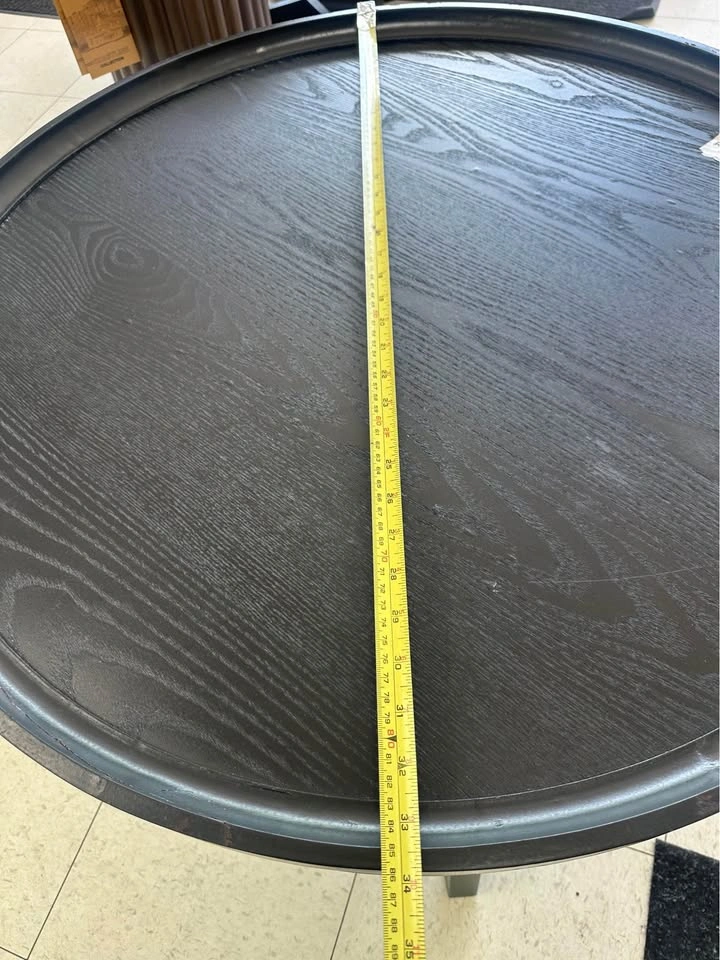 Black Round Tray Coffee Table - photo 4