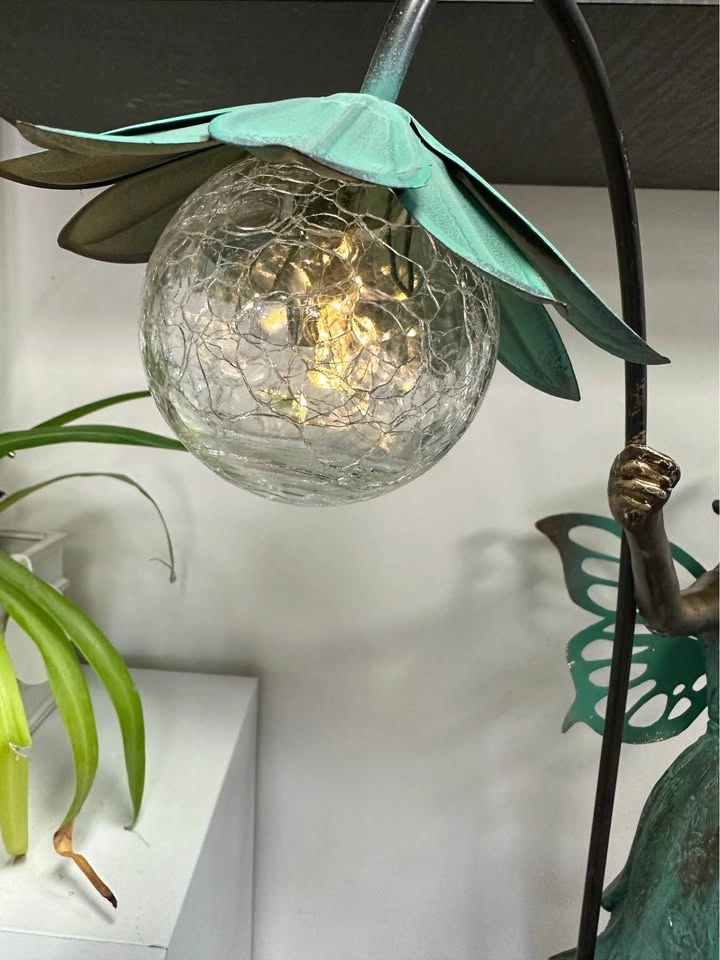 Bronze Verdigris Fairy Statue Solar Light - photo 2