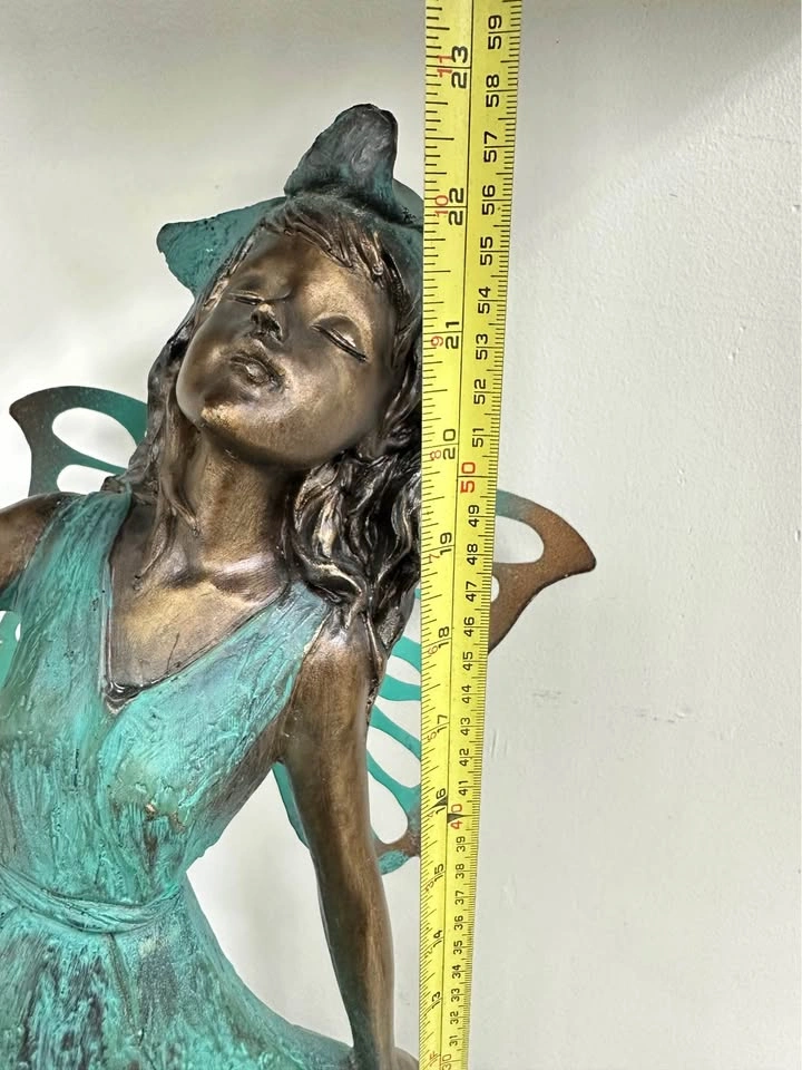 Bronze Verdigris Fairy Statue Solar Light - photo 4