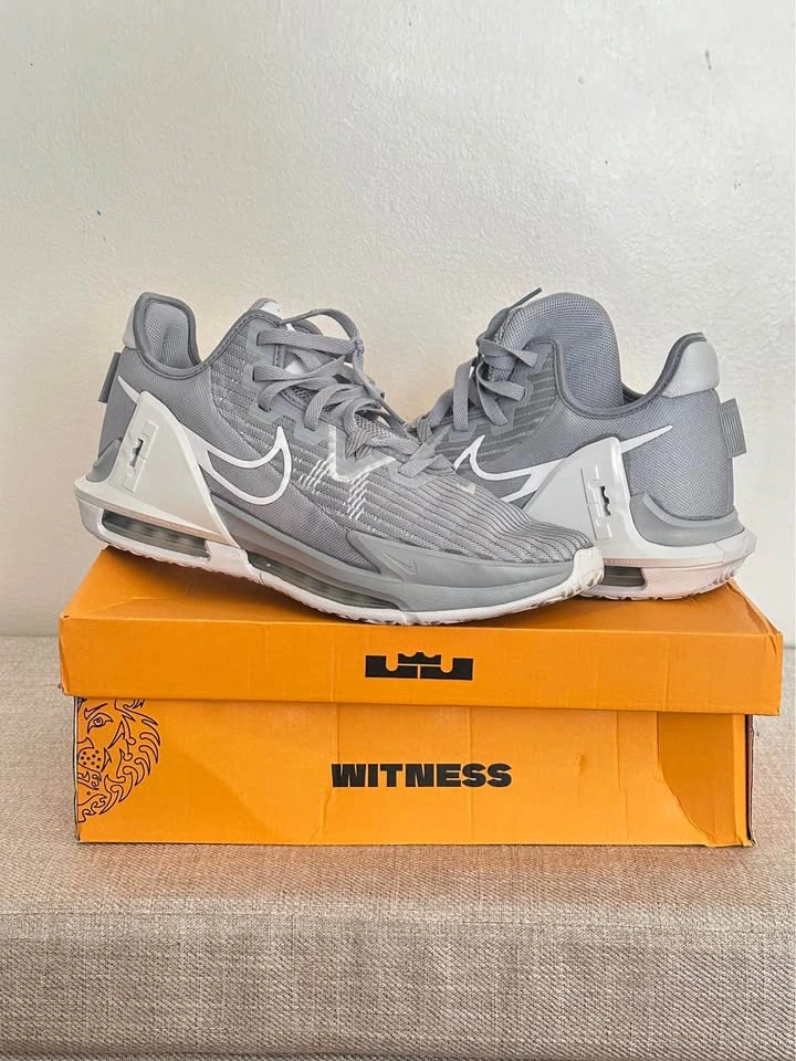 Nike LeBron Witness VI TB Wolf Grey White Sneakers Size 11