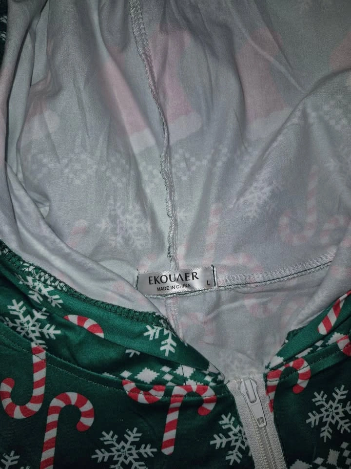 Ekouaer Hooded Christmas Jumpsuit Onesie - Size L - New - photo 3