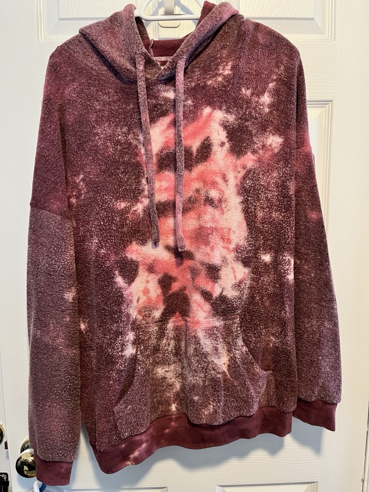 Soft Serve Clothing Tie Dye Fleece Hoodie XL Pink Purple White
