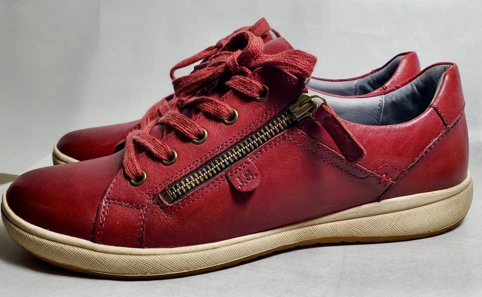Josef Seibel Caren 12 Red Leather Side Zip Sneakers EU 39 - photo 3