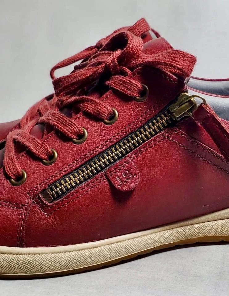 Josef Seibel Caren 12 Red Leather Side Zip Sneakers EU 39 - photo 4