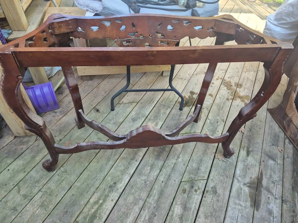 Vintage Ornate Carved Wood Console Table Base - photo 3