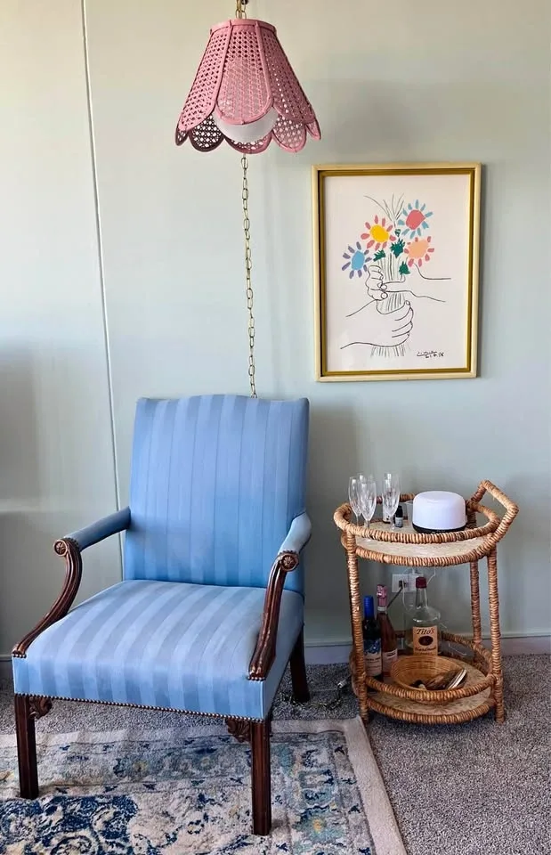Wicker Bar Cart