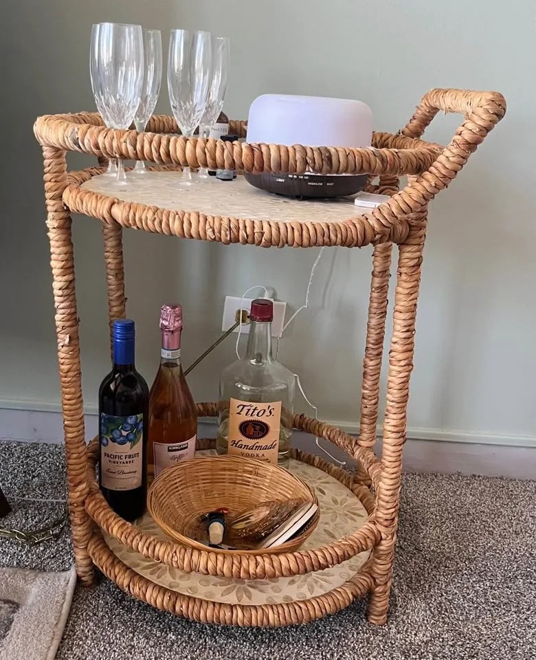 Wicker Bar Cart - photo 2