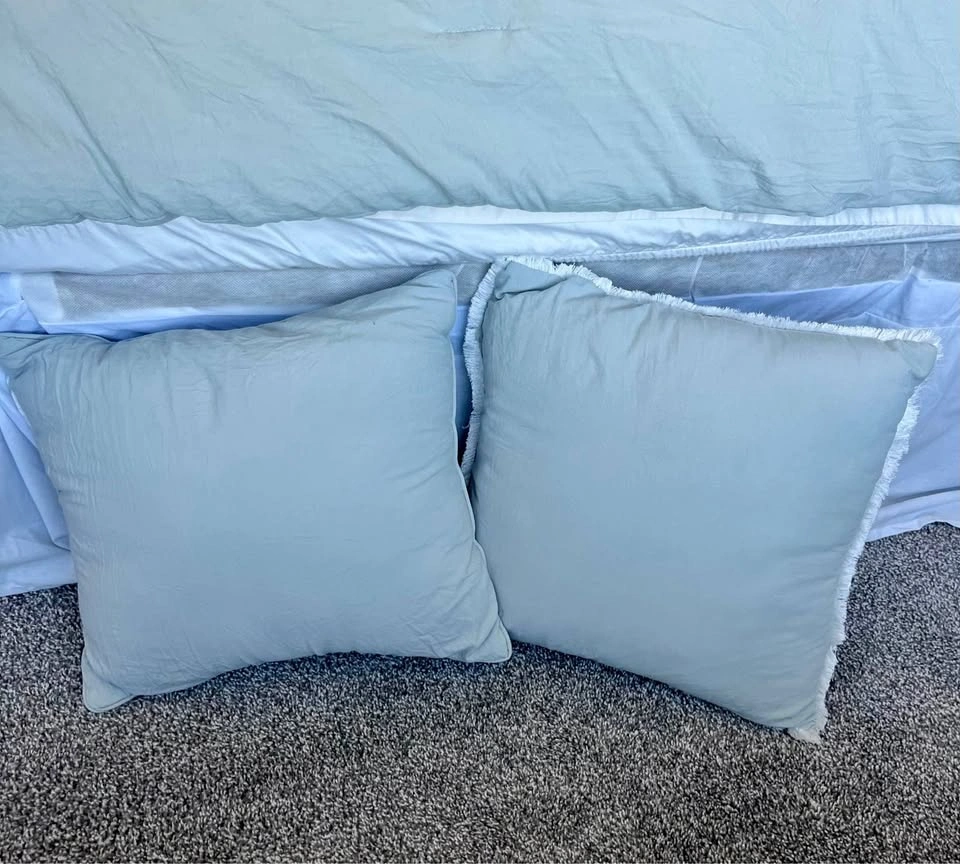 2 Sage Green Throw Pillows