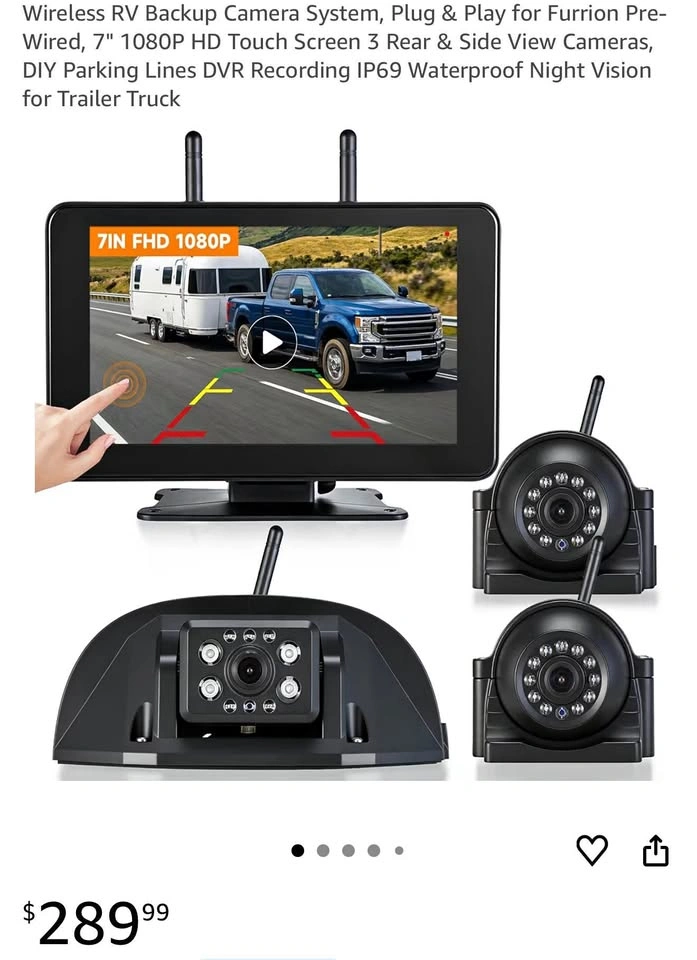 Wireless RV Backup Camera System 7" 1080P HD Touch Screen