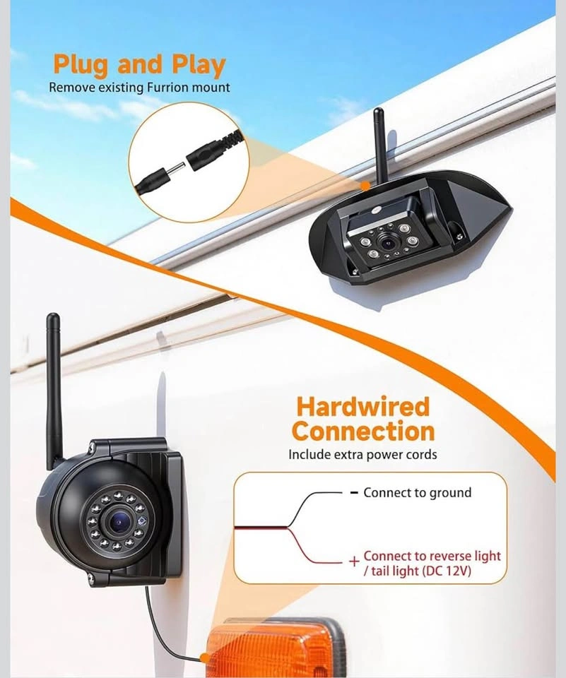 Wireless RV Backup Camera System 7" 1080P HD Touch Screen - photo 2
