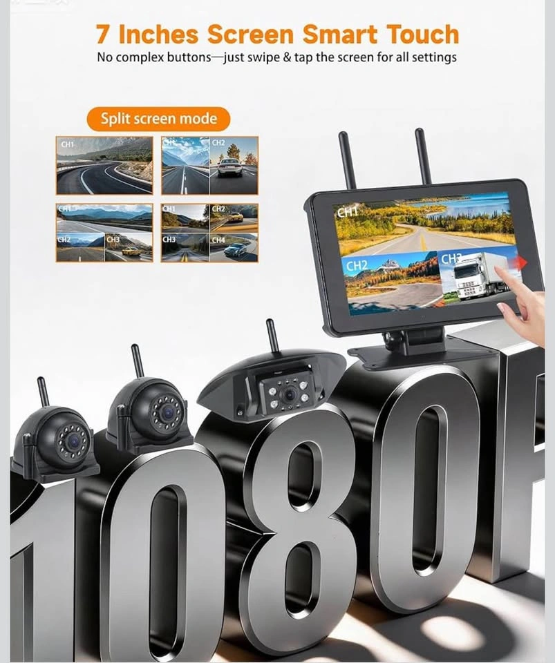 Wireless RV Backup Camera System 7" 1080P HD Touch Screen - photo 3