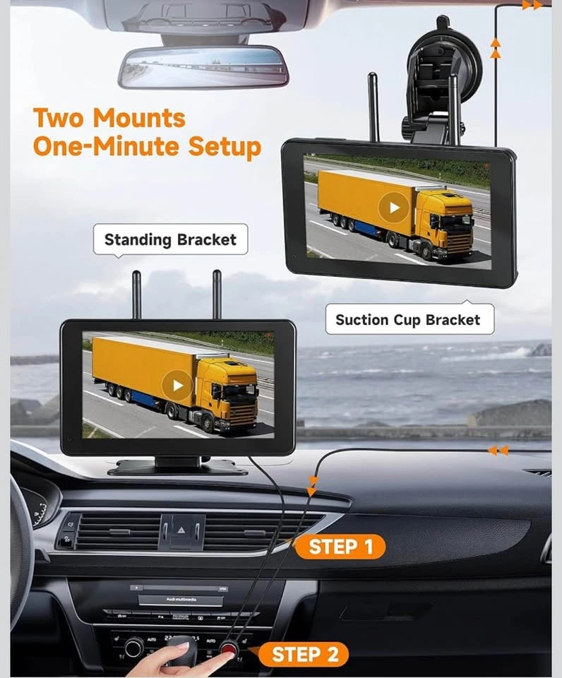 Wireless RV Backup Camera System 7" 1080P HD Touch Screen - photo 4
