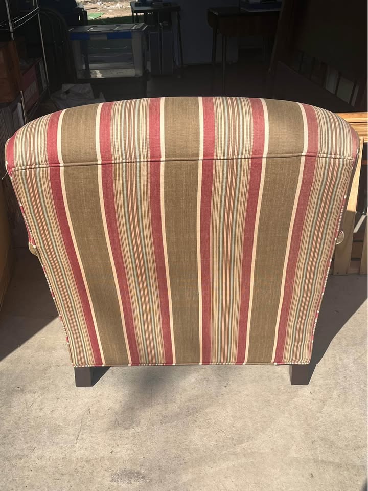 Pottery Barn Armchair, Striped, Arms In Disrepair - photo 4
