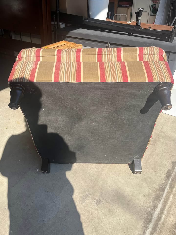 Pottery Barn Armchair, Striped, Arms In Disrepair - photo 5