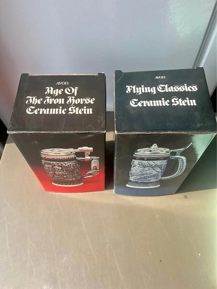 Avon Flying Classics & Iron Horse Stein Set