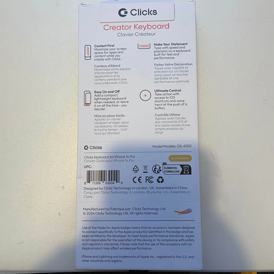 iPhone 14 Pro Clicks Keyboard Case Brand New! - photo 4