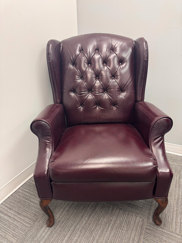 Red Leather Wingback Chair