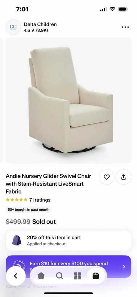 Delta Children Andie Rocking/Swivel Glider - photo 4