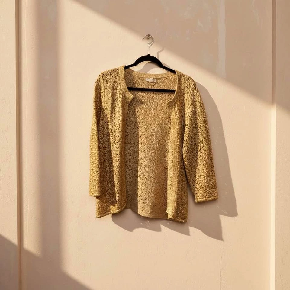 Gold open-chest knit sweater (Size L)