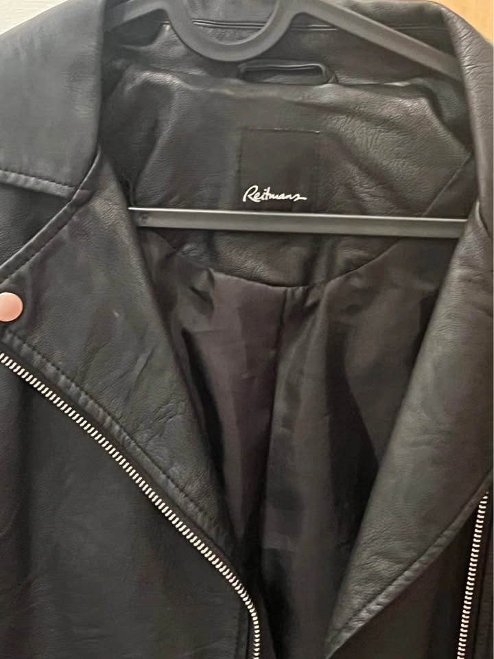Reitmans Black biker faux leather jacket S - photo 2