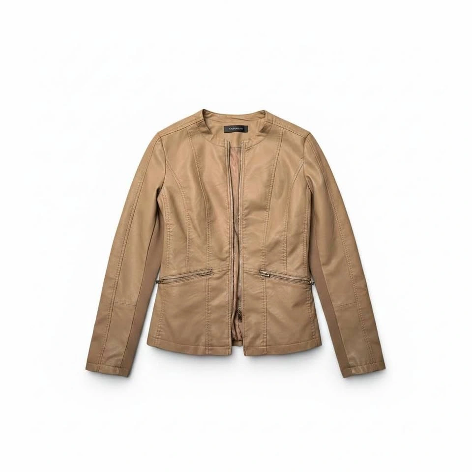 Suzy Light beige faux leather jacket