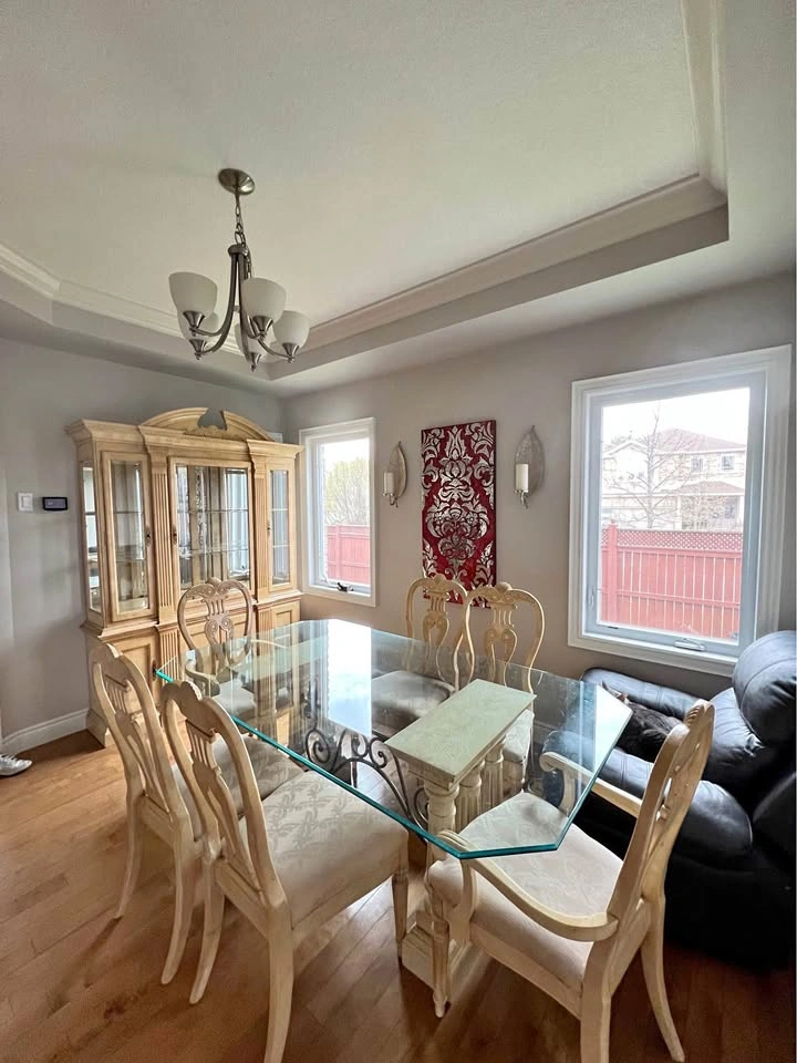 Dining Set (Glass Table + 6 Chairs) & Hutch